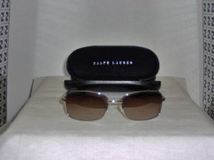B. New Ralph Lauren Silver Sunglasses: Mod. 891 & Case