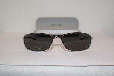 New Christian Dior Silver W/Grey lens Sunglasses Hard Dior 2 Case