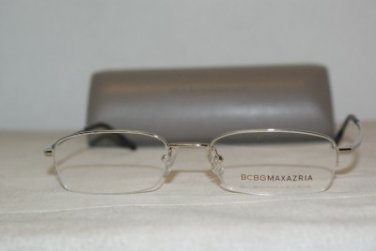 Brand New BCBG Maxazria Spartan Silver Eyeglasses: Mod. Spartan 50-18 & Case
