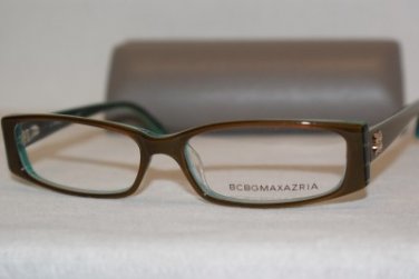 Brand New BCBGMaxazria Eyeglass Mod. Tessa Col. Olive Laminate 54-15 & Case
