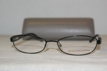 Brand New BCBG Maxazria 52-16 Shiny Black Eyeglasses: Mod. Penelope 52-16 & Case