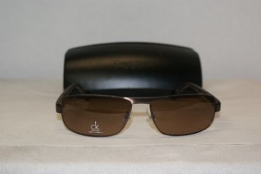 Brand New Calvin Klein 1077 Shiny Brown Sunglasses: Mod. 1077 & Case