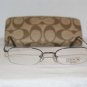 Brand New Coach Greenwich Gunmetal 49-19 Eyeglasses: Mod. Greenwich & Case