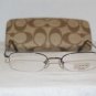 Brand New Coach Greenwich Gunmetal 49-19 Eyeglasses: Mod. Greenwich & Case
