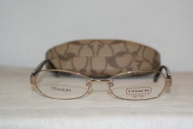 New Coach Leslie Light Brown 53-16 Titanium Eyeglasses: Mod Leslie (212AF) &Case