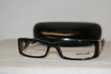 Roberto Cavalli New Black Eyeglasses: Mod. Azeztulite RC 483 (01A) 54-16 & Case