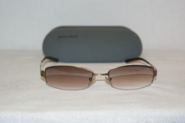 New Miu Miu 57D Gold Sunglasses: Mod. SMU 57D & Case