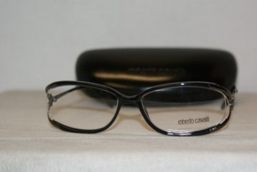Roberto Cavalli New Shiny Black Eyeglasses: Mod. RC 497 (001) 55-15 & Case