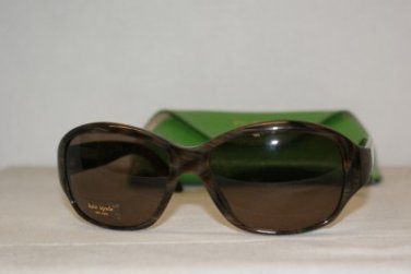 Brand New Kate Spade Libby Brown Horn Sunglasses: Mod. Libby (FA6) 58-17 & Case