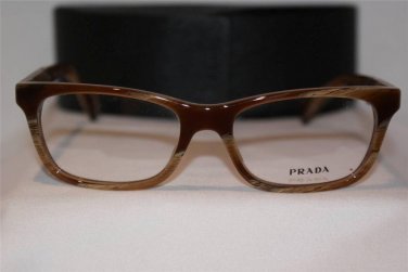 Brand New PRADA Eyeglass Mod. VPR 14P Col. MAQ-1O1 53-17-145 & Case W/WOOD!!!