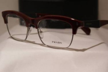 Brand New PRADA Eyeglass Mod. VPR 22O Col. JAC-1O1  Sz. 54-19-145 & Case W/WOOD!