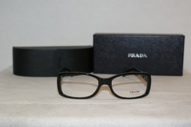 Brand New Prada 13M Shiny Black 53-16 Eyeglasses: Mod. VPR 13M (1AB-1O1) & Case