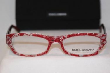 Brand New DOLCE&GABBANA Eyeglass Red Lace Mod. DG 3115 Col.1897 51-17-135 & Case