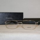 Brand New Prada 62N 56-17 Shiny Silver Eyeglasses: Mod. VPR 62N (1BC-1O1) & Case