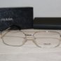 Brand New Prada 62N 56-17 Shiny Silver Eyeglasses: Mod. VPR 62N (1BC-1O1) & Case