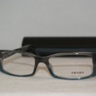 Brand New Prada 18M Gray on Blue 53-15 Eyeglasses: Mod. VPR 18M (RY0-1O1) & Case