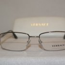 Brand New Versace VE 1198 Silver 1000 Eyeglasses: Mod. VE1198 53-17 & Case