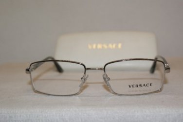 Brand New Versace VE 1198 Silver 1000 Eyeglasses: Mod. VE1198 53-17 & Case