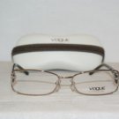 Brand New Vogue 3726 Light Gold 54-17 Eyeglasses: Mod. 3726-B (848) & Case