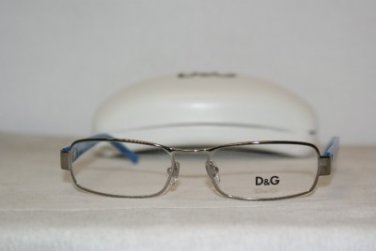 New D&G Dolce & Gabbana 51-17 Shiny Silver Eyeglasses: Mod. 5032 (198) & Case