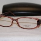 New Calvin Klein Eyeglass Mod. 668 Col. Wine (142) W/STONES! 53-15-130 & Case