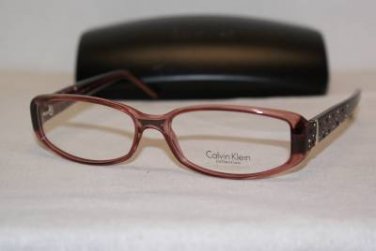 New Calvin Klein Eyeglass Mod. 668 Col. Wine (142) W/STONES! 53-15-130 & Case
