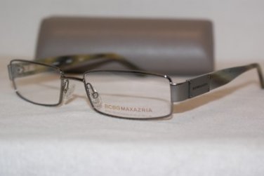Brand New BCBGMaxazria Eyeglass Mod. Gino Col. Gun 52-17-140 & Case