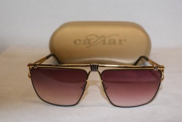 Brand New Black/Gold/Silver Caviar Sunglass Mod.7355 A & Case