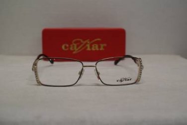 Brand New Caviar Eyeglass Mod. M5774 Col.Black/Gold  52-14 WITH STONES! & Case