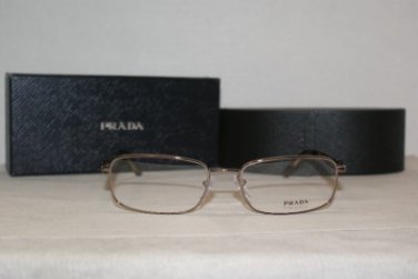 New Prada 60M Shiny Bronze 54-17 Eyeglasses: Mod. VPR 60M (1BI-1O1) & Case