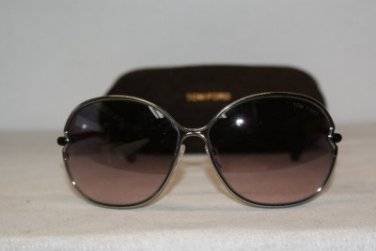 New Tom Ford 222 Leila Shiny Silver Sunglasses: Mod. TF 222 (14Z) 63-14 & Case