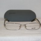 New Miu Miu 61E Silver 52-17 Eyeglasses: Mod VMU 61E (5AV) & Case