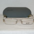 New Miu Miu 55E Silver 49-16 Eyeglasses: Mod VMU 55E (1BC) & Case
