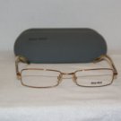 New Miu Miu 61E Gold 52-17 Eyeglasses: Mod. VMU 61E 52-17 & Case