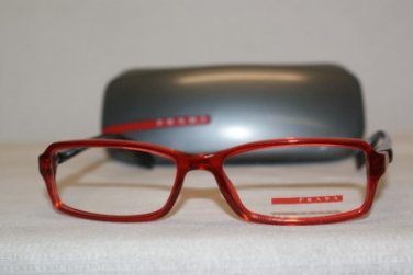 New Prada Sport VPS 04B Clear Red AB9-1O1 Eyeglasses: Mod. VPS04B 53-15 & Case