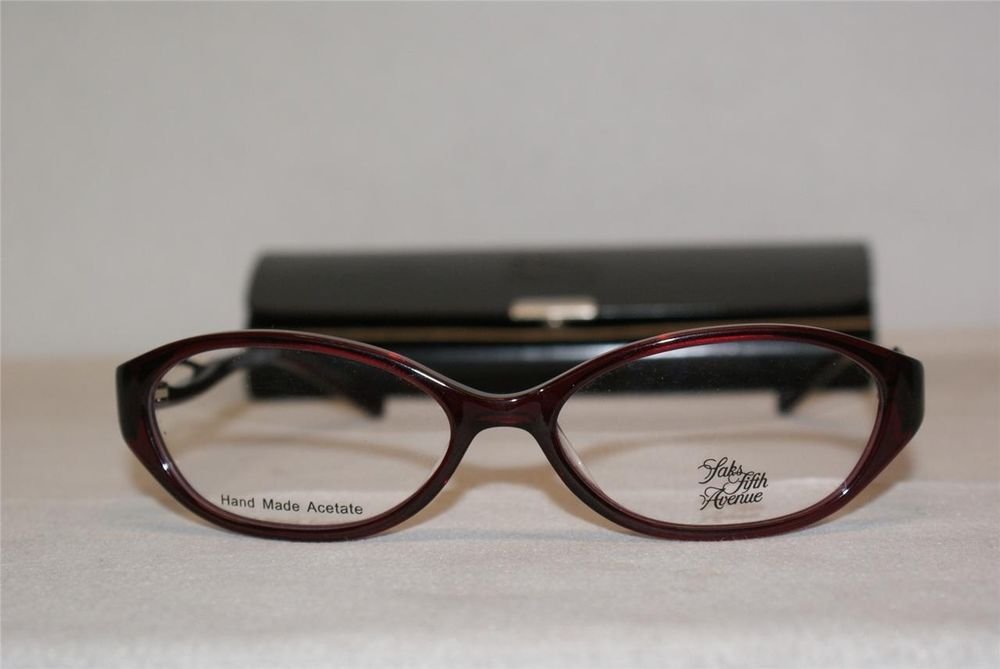 New Saks Fifth Avenue 241 Burgundy (JNS) Eyeglasses: Mod. 241 53-16 & Case