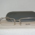 New Miu Miu 66A Shiny Silver 51-19 Eyeglasses: Mod. VMU 66A (1AP-1O1) & Case