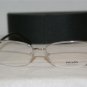 New Prada 60N 52-17 Silver & Black Eyeglasses: Mod. VPR 60N (2BB-1O1) & Case