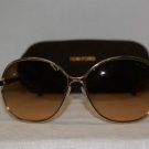 New Tom Ford 222 Leila Shiny Gold Sunglasses: Mod. TF 222 (28A) 63-14 & Case