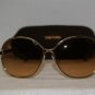 New Tom Ford 222 Leila Shiny Gold Sunglasses: Mod. TF 222 (28A) 63-14 & Case