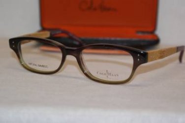 Brand New Cole Haan Eyeglass Mod. 961 Col.Plum Horn W/ Wood!! 51-17-140 & Case