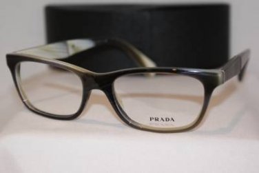 Brand New PRADA Eyeglass Mod. VPR 14P Col. EAQ-1O1 53-17-145 & Case W/WOOD!!!