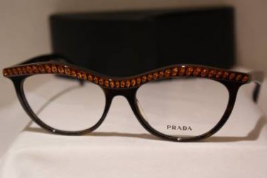 Brand New PRADA Eyeglass Mod. VPR 22P Col. MA4-1O1 54-16-140 & Case W/STONES!!!