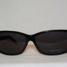 Brand New Nine West Leather Black Sunglasses: Mod. Leather/S 58-14 & Case