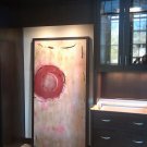 Circle  burgandy art 4x3 unframed