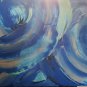 Blue Circle #4 custom modern art 4x3 ft unframed