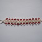 Handmade White / Red Seed Beads Bracelet, Beaded Bracelet