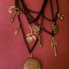 Black Chainmaille Rose Locket Steampunk Survival Necklace