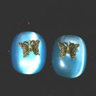 Butterfly Against the Sky Cats Eye Earrings