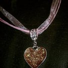 Vintage Silver and Enamel Heart Choker